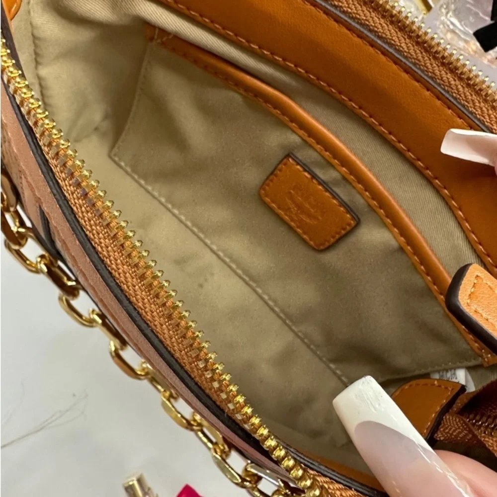 SALE rare mcm aren gold chain crossbody purse - Picture 9 of 9